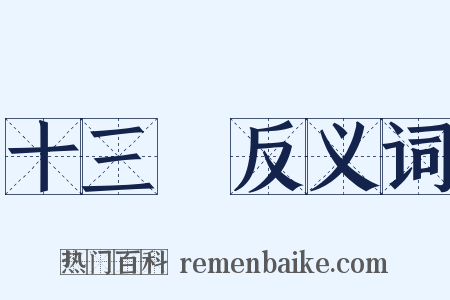 十三經反义词是什么意思的图片